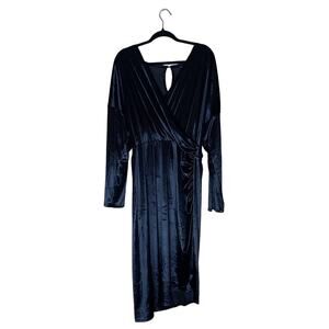 Lane Bryant Dress Crushed Velvet Midi Black Size 22 / 24